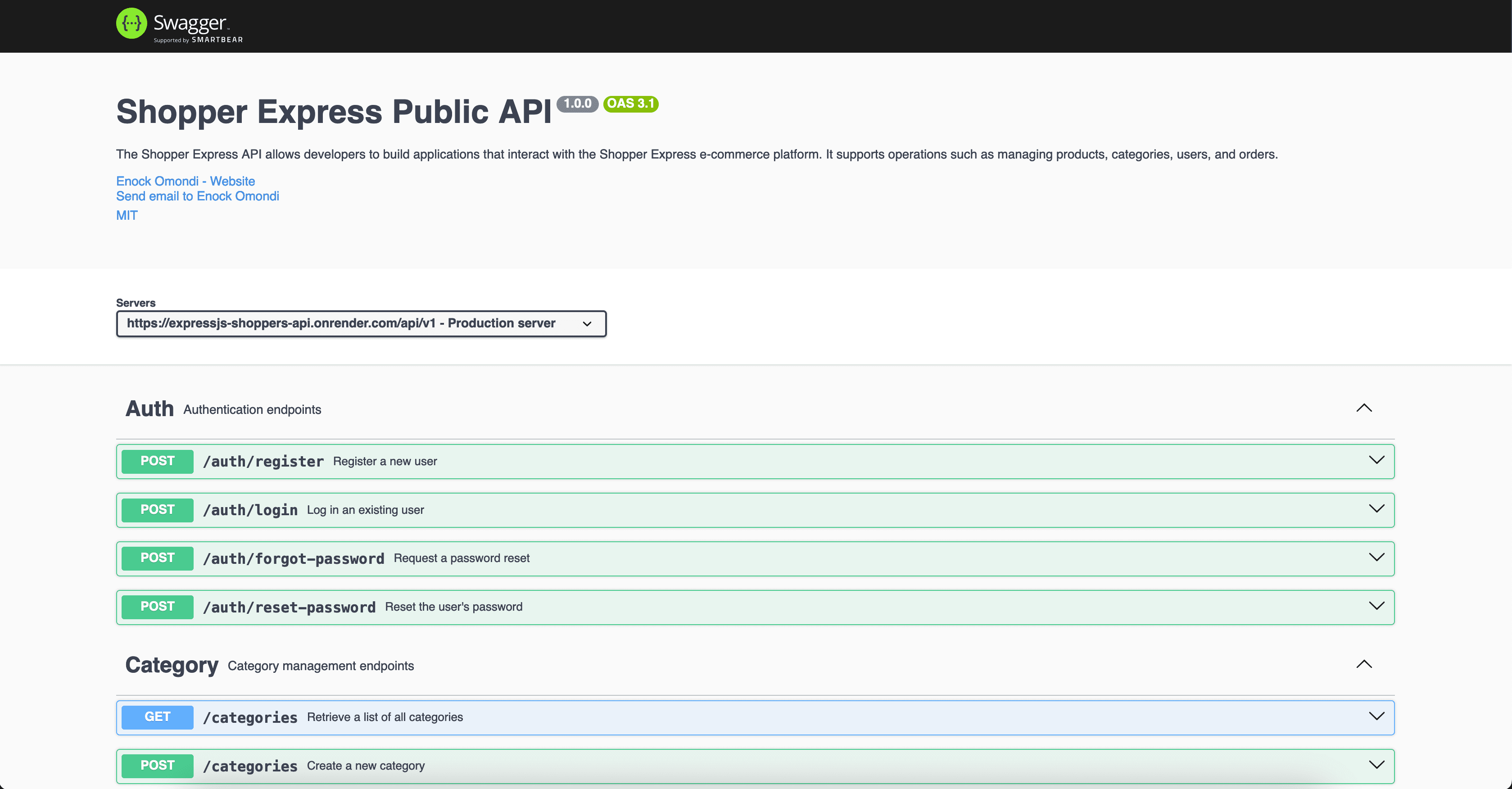 Shopper API